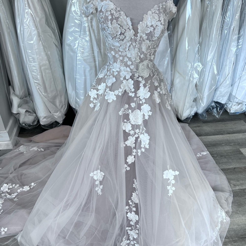 Lima Eddy K A-Line Wedding Dress with Floral Appliqué
